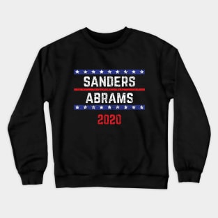 Bernie Sanders 2020 and Stacy Abrams on the One Ticket Vintage Distressed Crewneck Sweatshirt